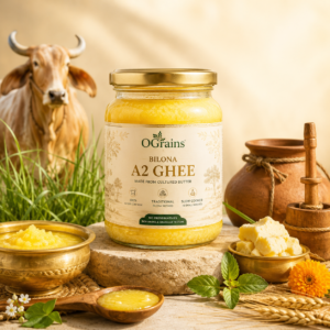 Artisanal ghee with traditional props
