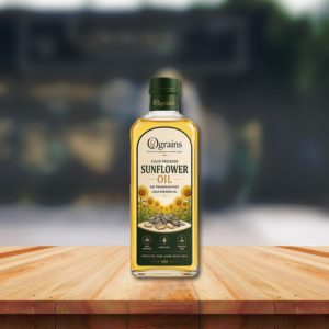 Sunflower oil in a sunlit setting